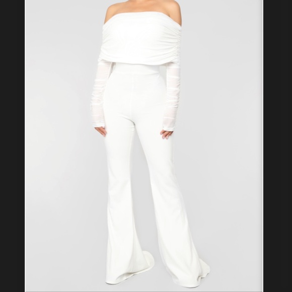 Fashion Nova Other - Fashion Nova White Kendall Ruched Jumpsuit